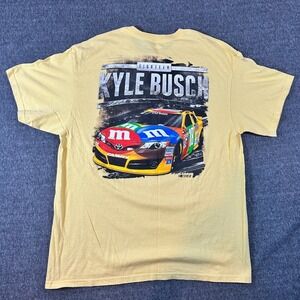 NASCAR Kyle Busch Eighteen M&M's Racing Graphic T-Shirt Yellow Mens XL 2012